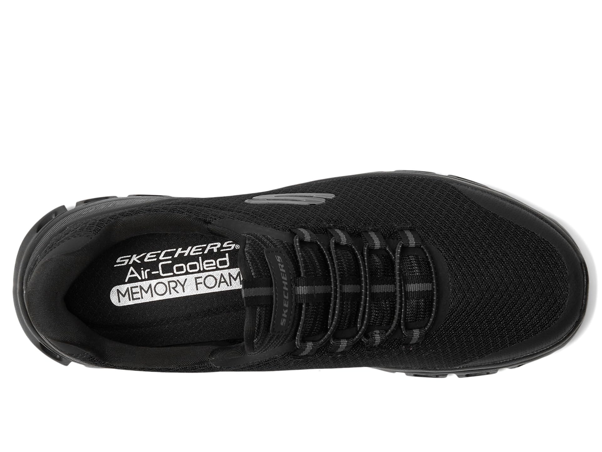 Skechers Glide-Step Sylo, Zapatillas para Hombre, Negro/Negro, 10,5 de Ancho