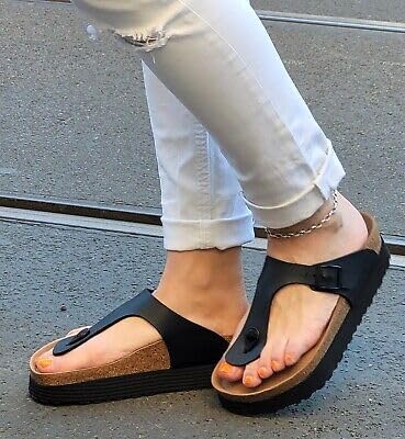 Birkenstock Papillio Gizeh Flex Sandalias con plataforma, Negro, EU 38 (US 7-7.5)