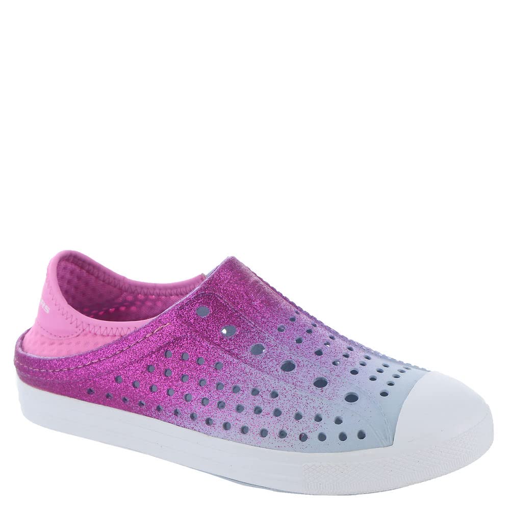 Skechers Guzman Steps - Zapatillas Glitterland para niñas, Azul Claro/Rosa, 11