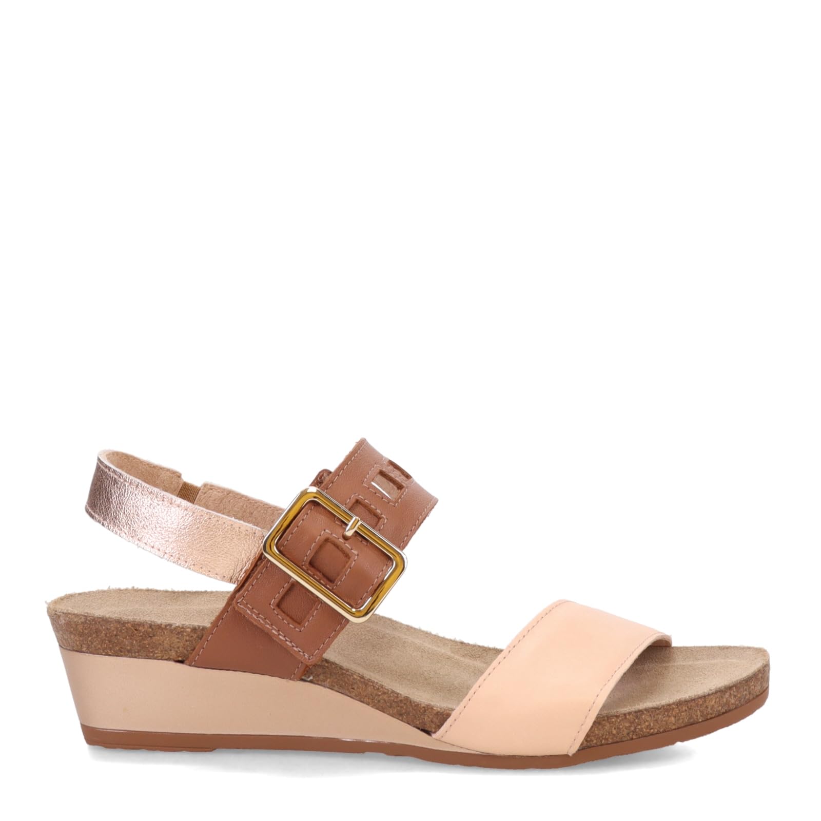 NAOT Footwear Sandalia Dynasty para mujer de cuero rubor pálido/cuero caramelo/cuero 