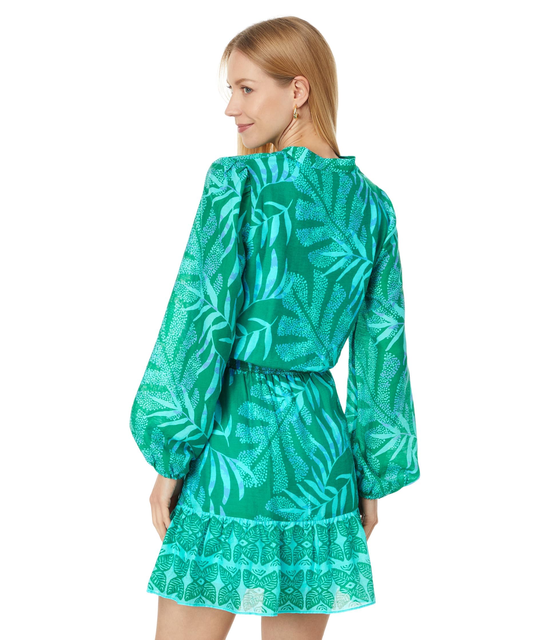Lilly Pulitzer, mujer, vestido Axton, vestido tejido de ingeniería en verde hoja de v