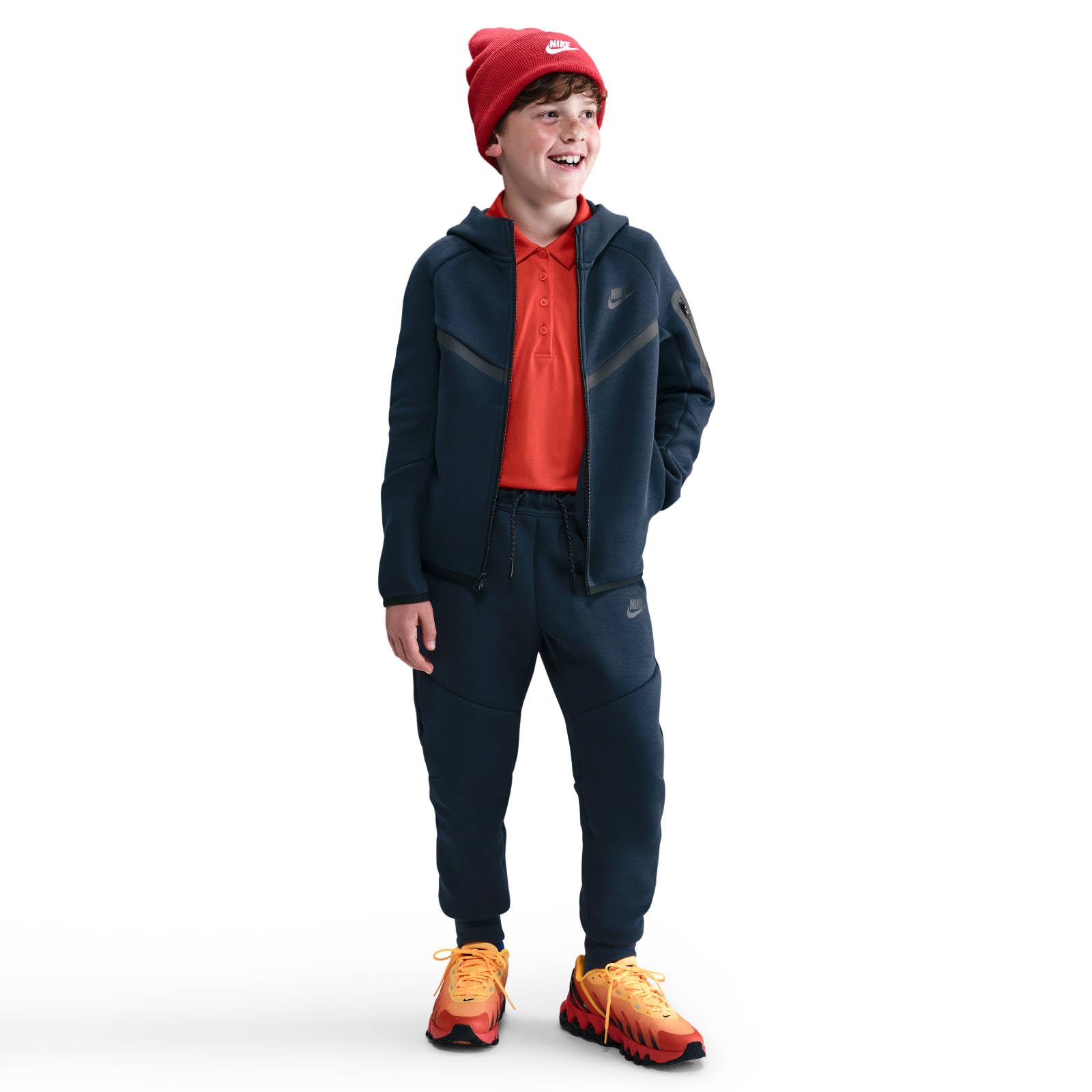 Nike Sportswear Tech Fleece Sudadera con capucha y cremallera completa para niños gra