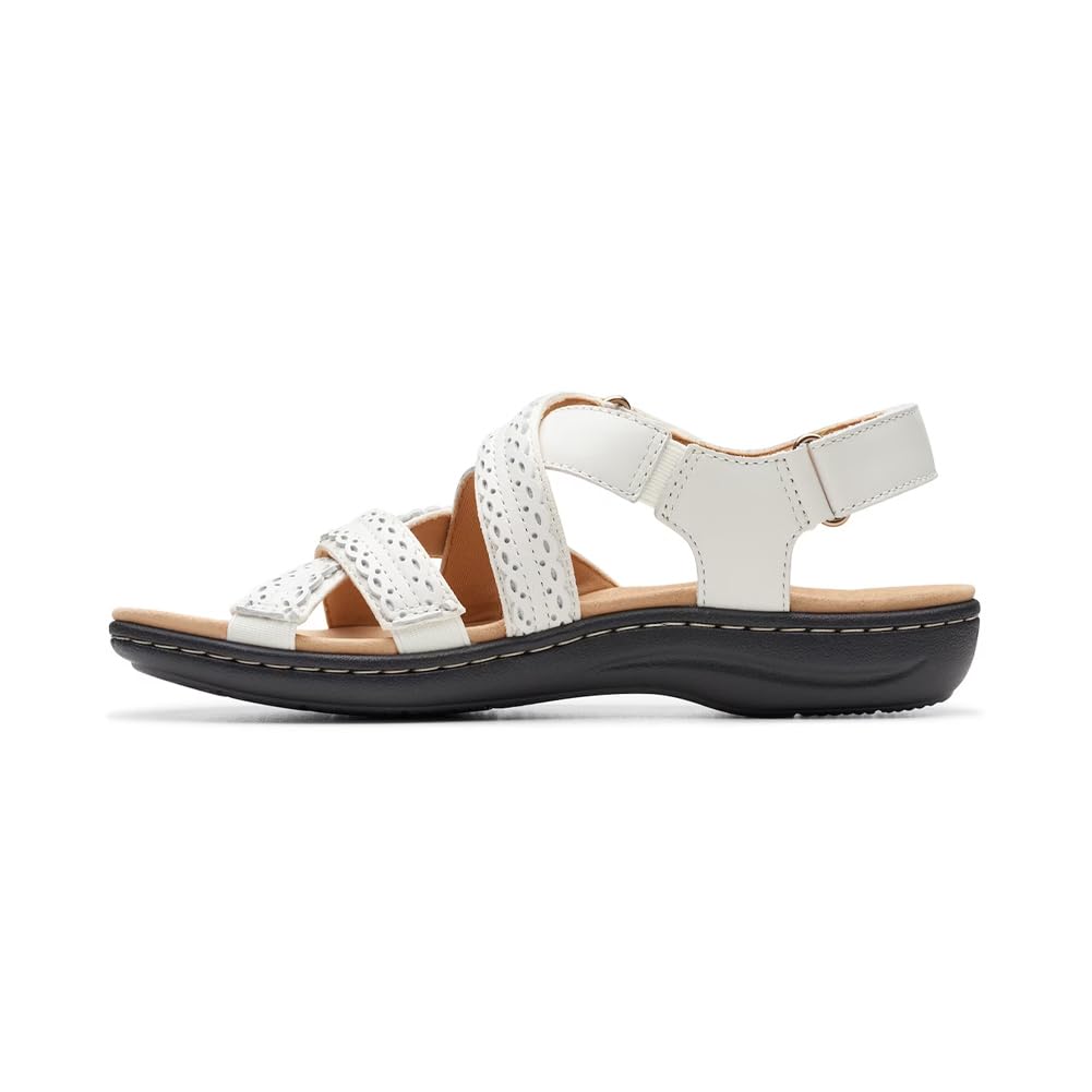 Clarks Collection Sandalia plana Laurieann Rena para mujer, color blanco roto, 9 estr