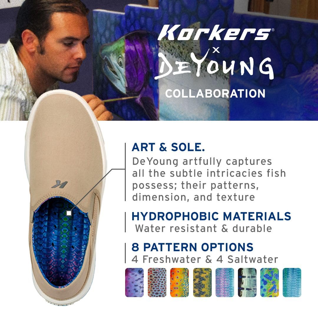 Korkers Fish Moc Bass con suela fija Kling-On, color canela, talla 13
