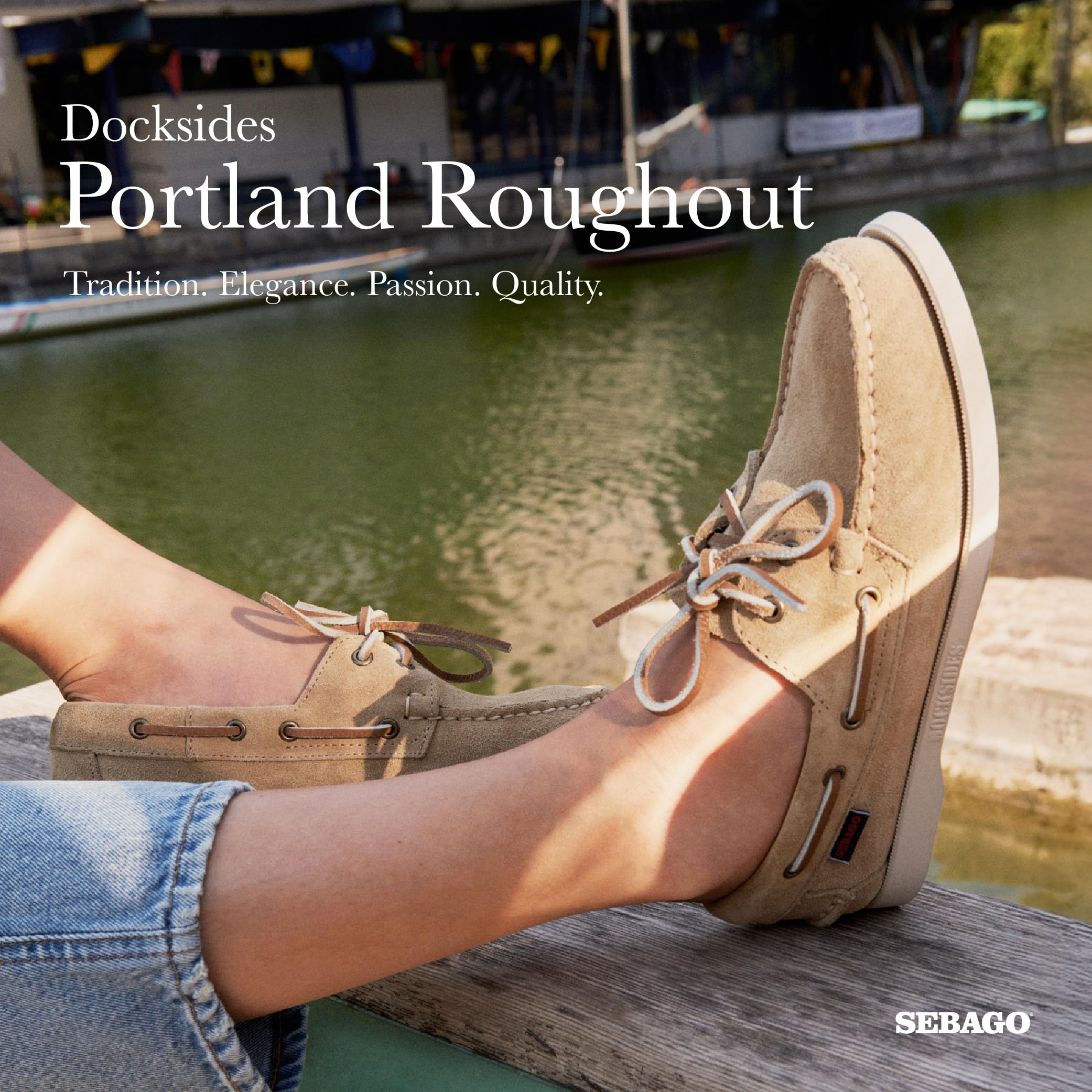 Sebago Portland Roughout Zapatos para mujer, Beige Camel - 9 Regular
