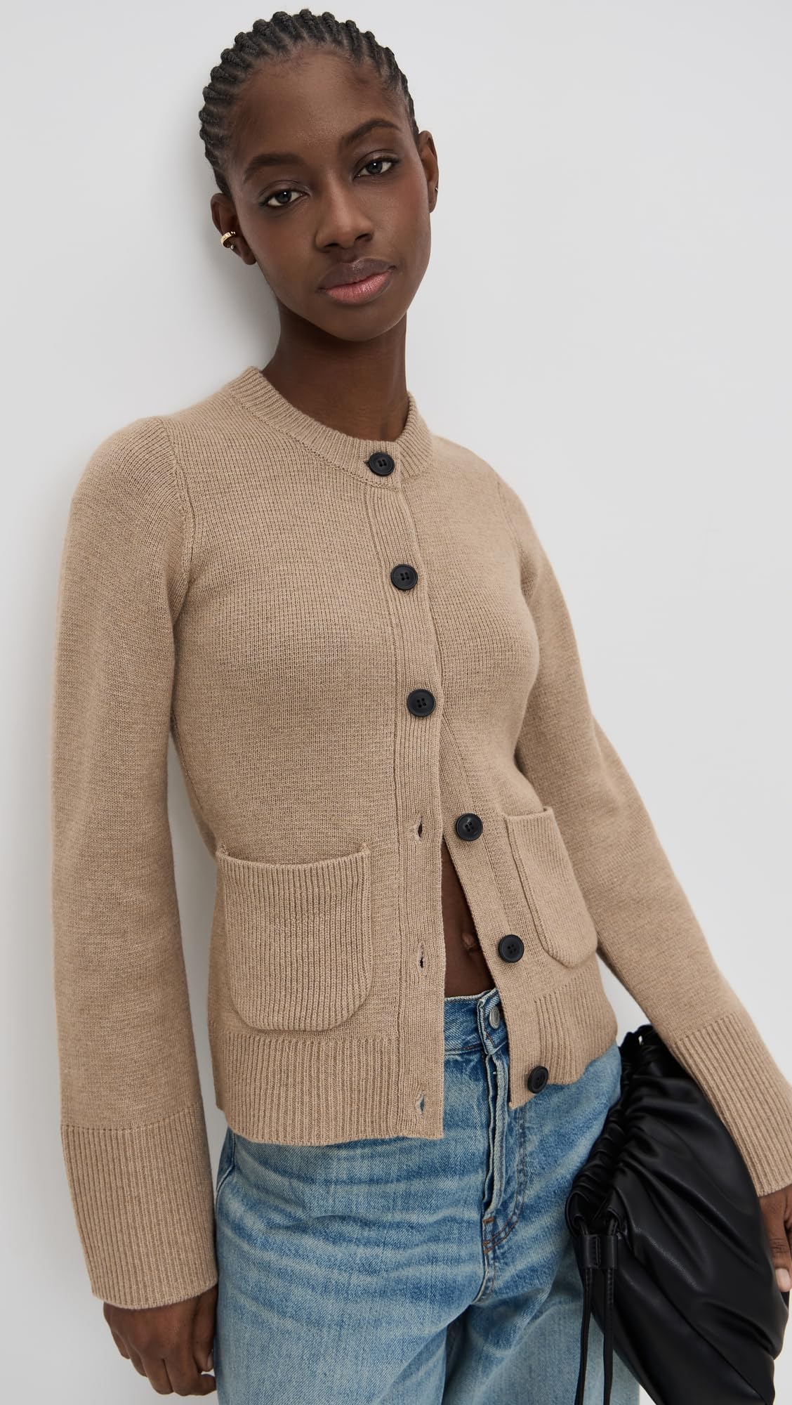 PISTOLA Dani Cárdigan con cintura ceñida para mujer, trigo tostado, XS