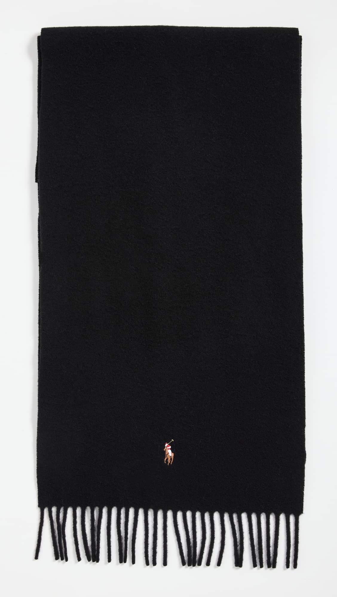 Polo Ralph Lauren Bufanda italiana de lana virgen para hombre, color negro, talla úni
