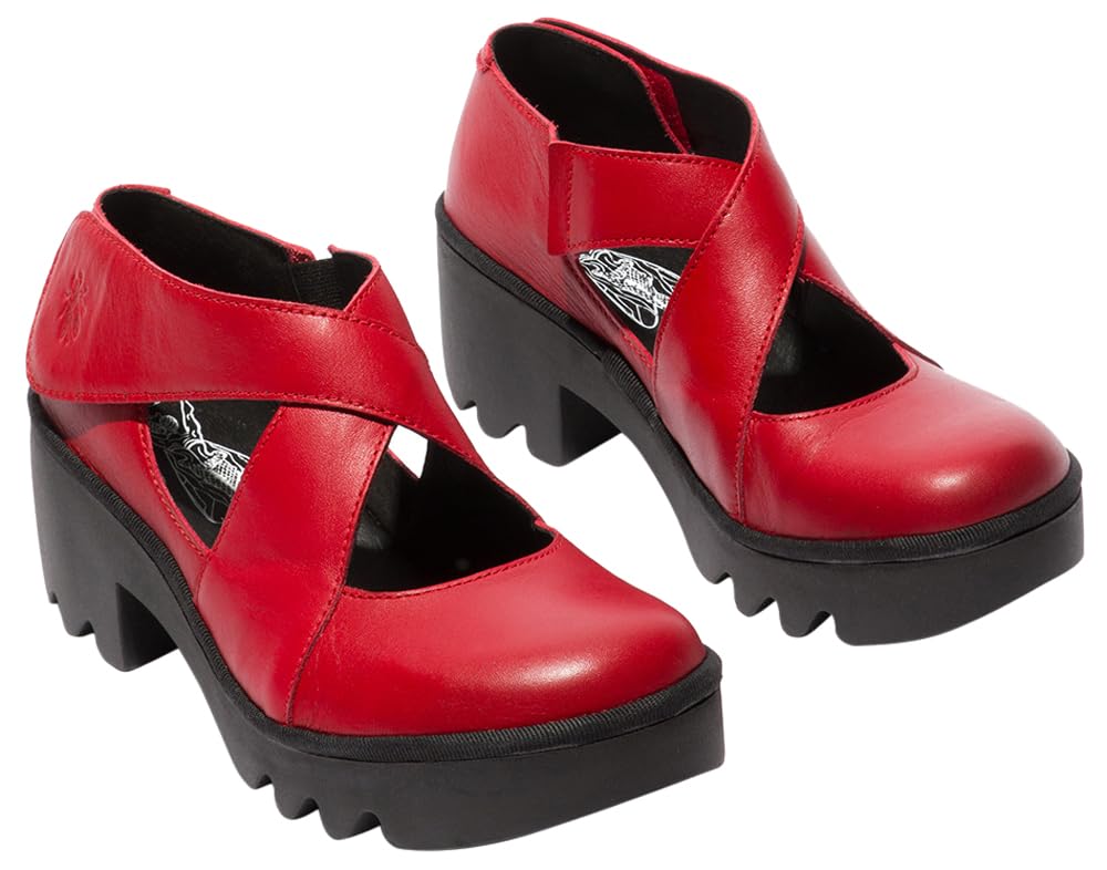 Fly London Togo533fly Mary Jane, zapatos planos para mujer, rojo, 9/9.5