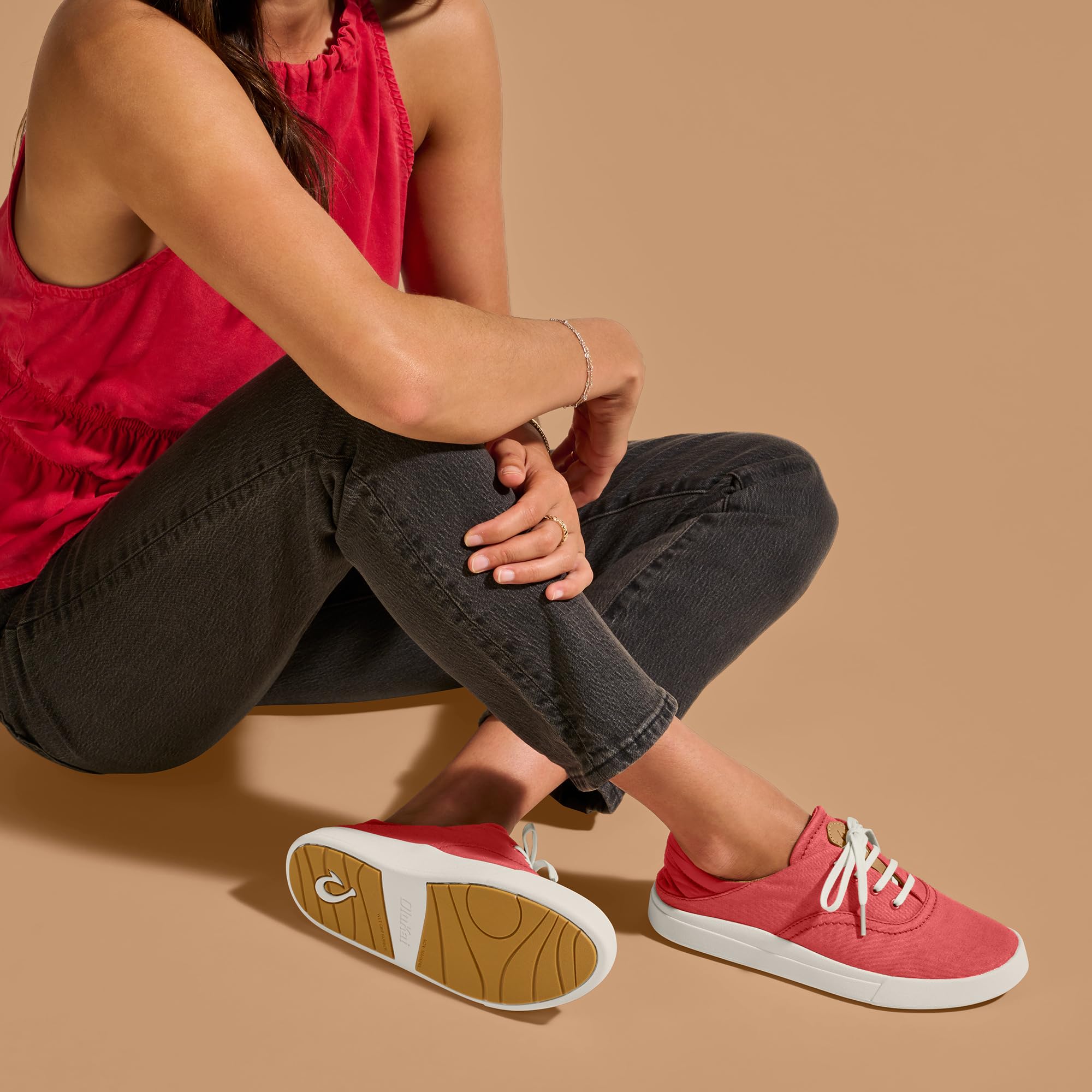 OLUKAI Kohu Zapatillas de deporte diarias para mujer, lona ligera y diseño clásico co