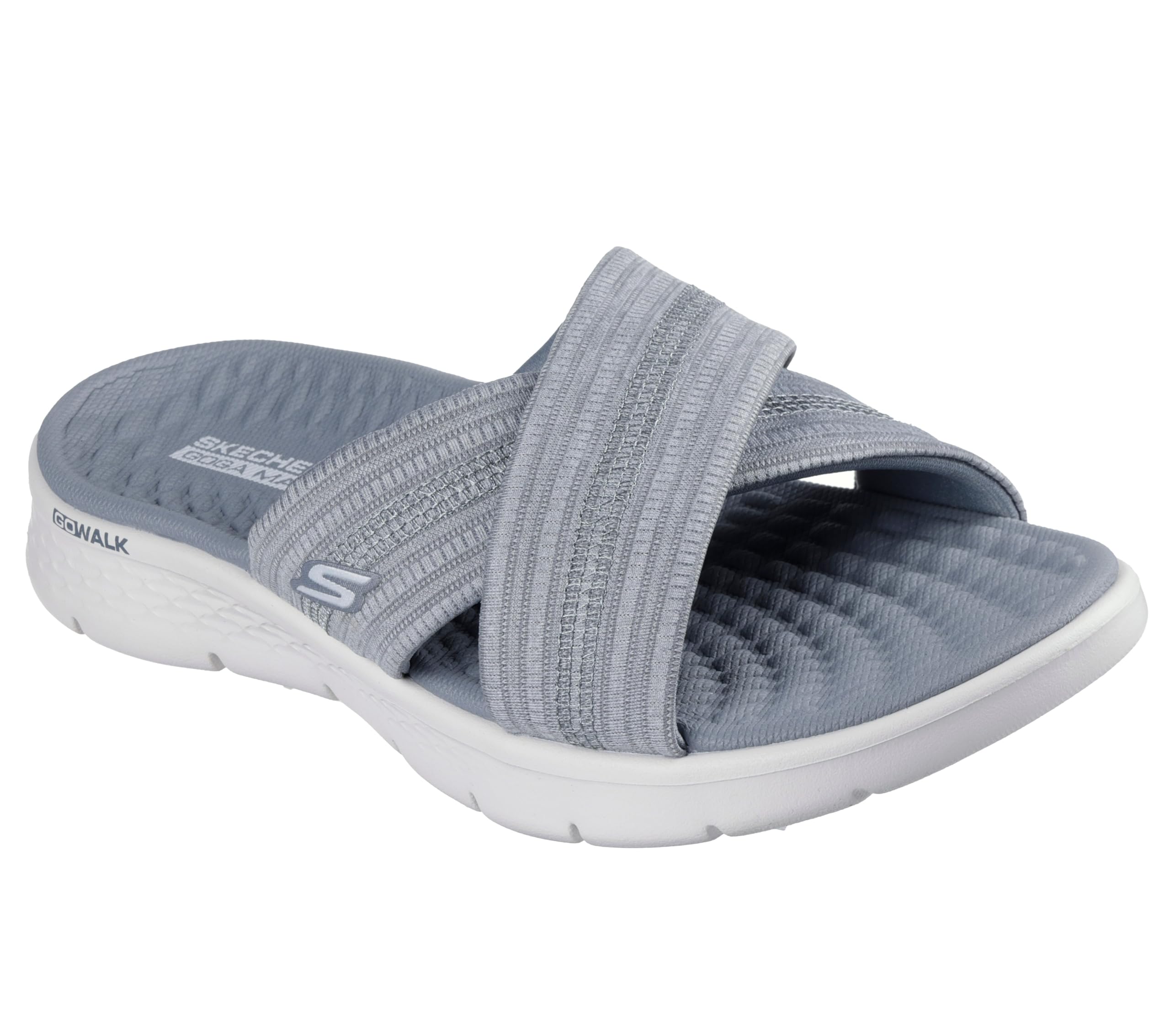 Skechers GO WALK Flex Sandalia para Mujer - Impressed, Gris, 6