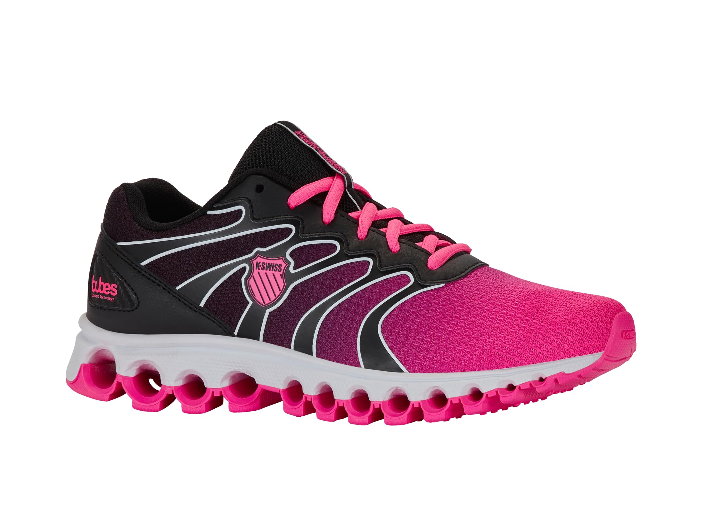 K-Swiss Tubes 200, Zapatillas de Entrenamiento para Mujer, Negro/Rosa neón, 8,5 W