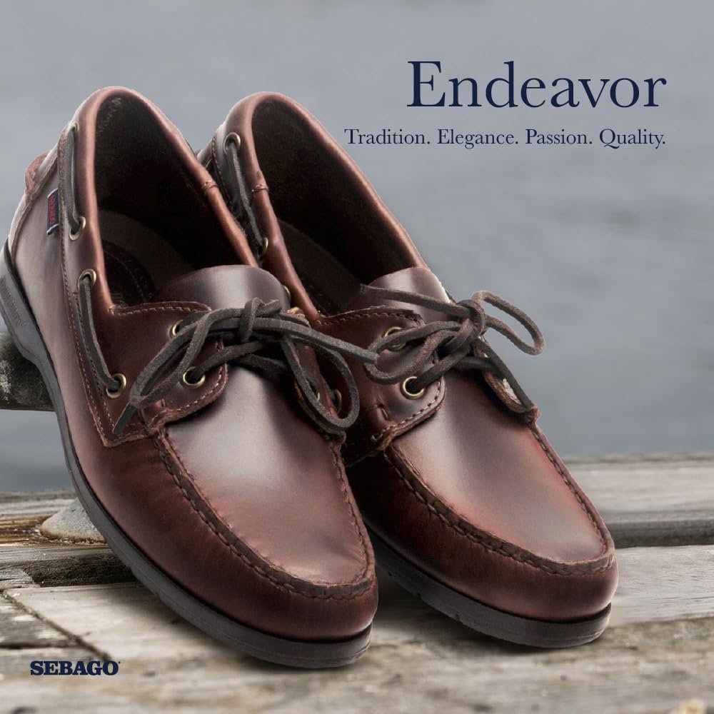 Sebago Mocasines náuticos impermeables Endeavor - Mocasines de cuero para hombre con 