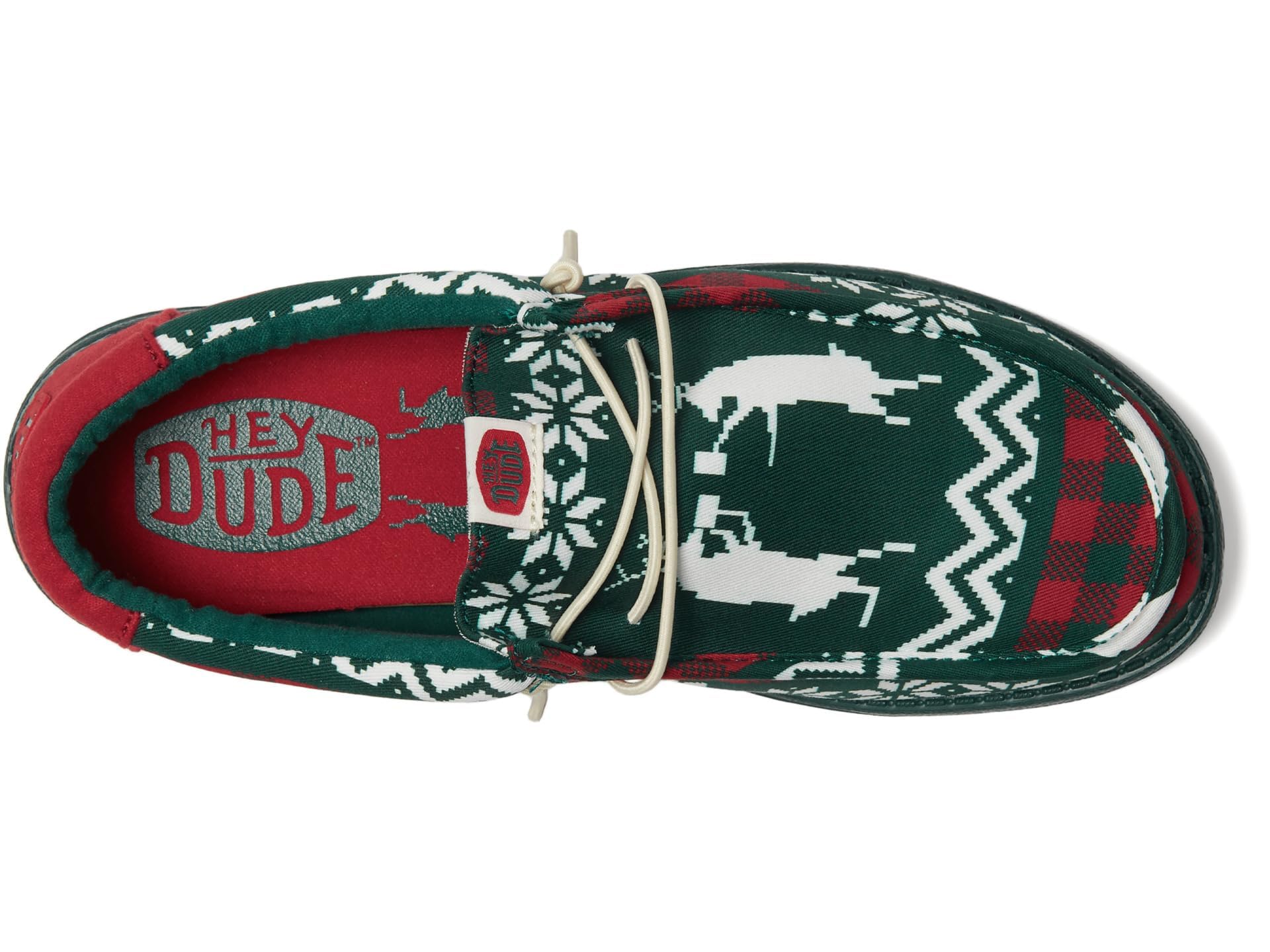 Hey Dude Wally Holiday Cheers - Mocasines para hombre - Parte superior textil - Cordo