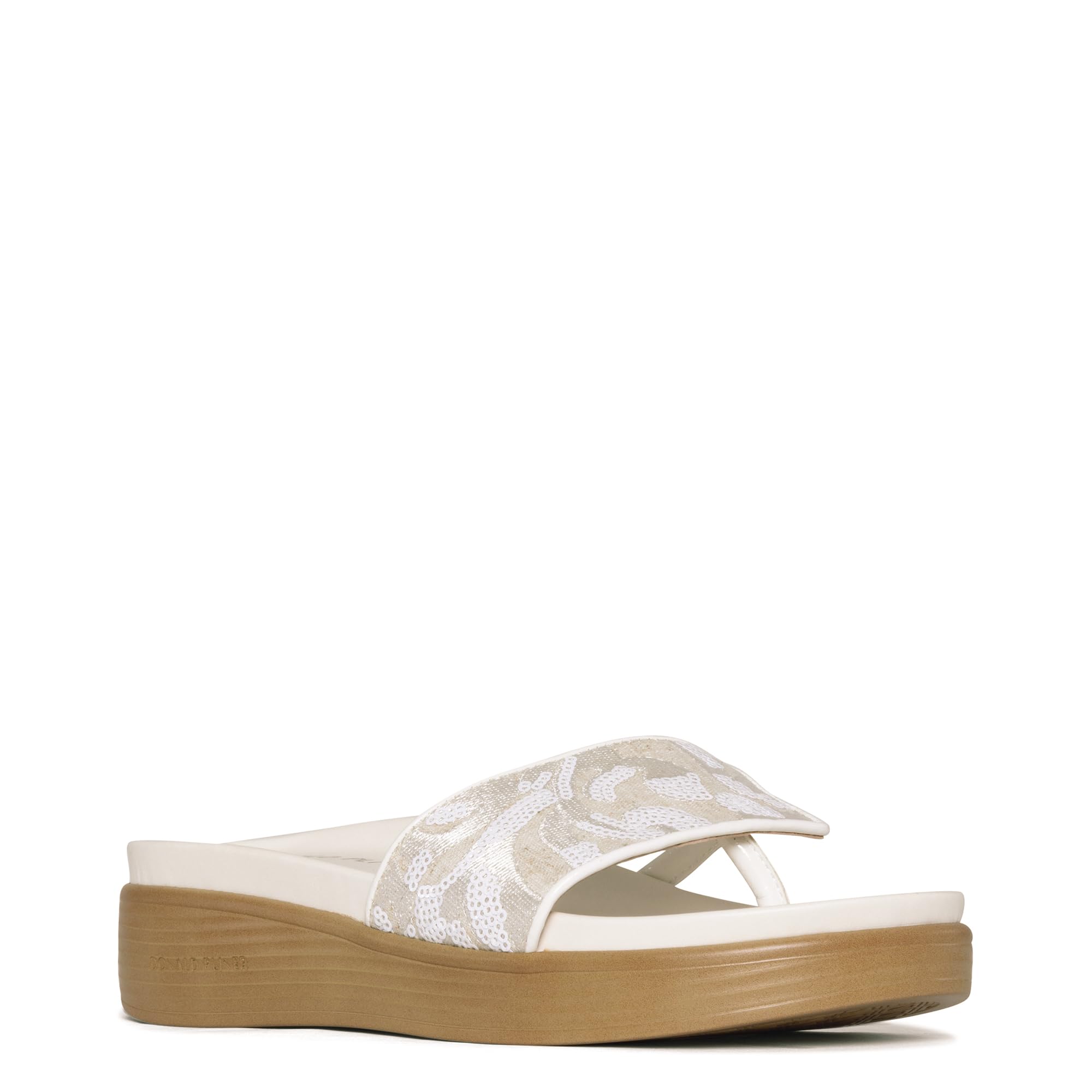 Donald Pliner FIFI Brocade Sandalia para mujer, natural/blanco, talla 7