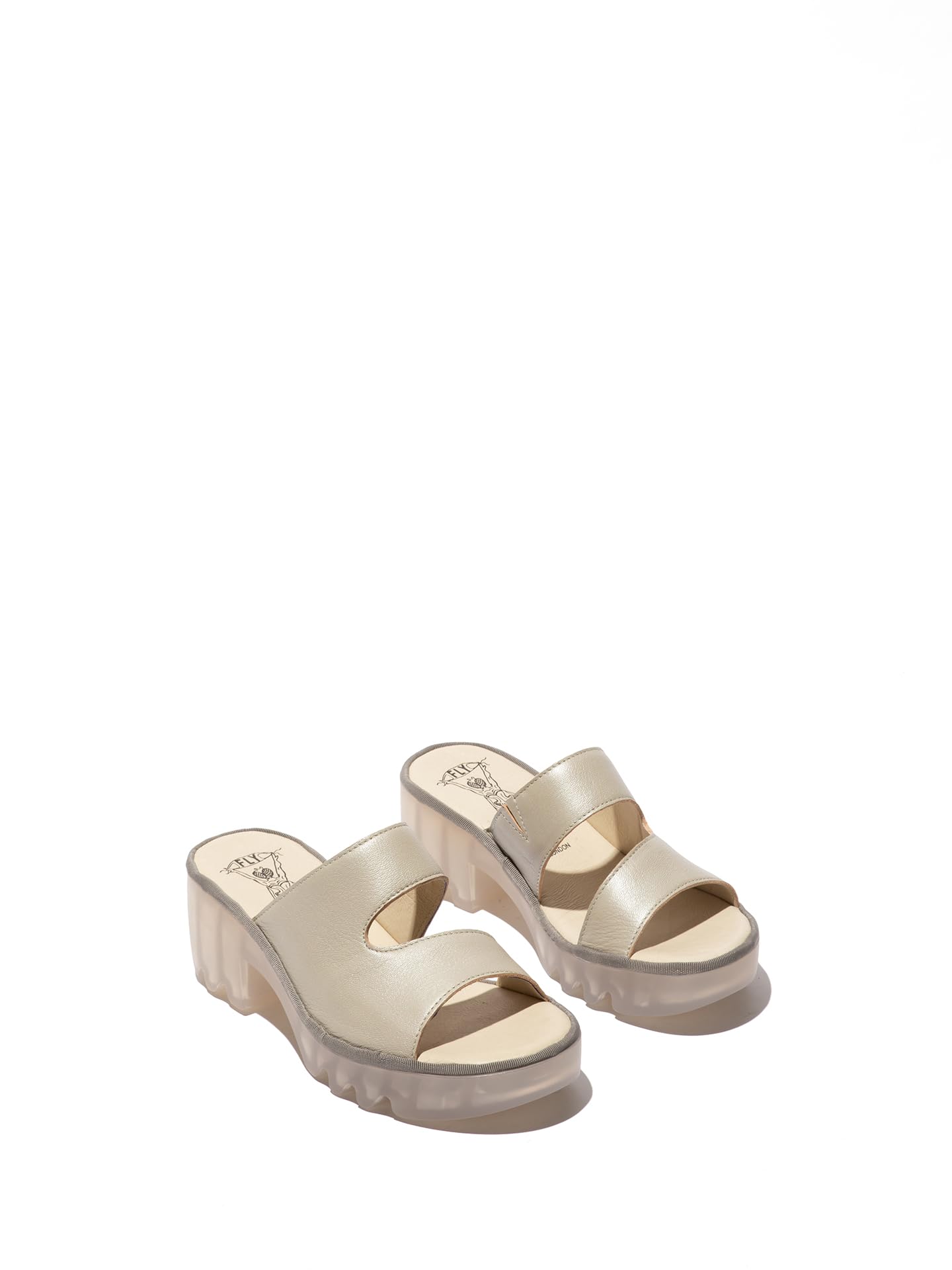 Fly London Tech493fly Sandalia para Mujer, Plata, 8/8.5