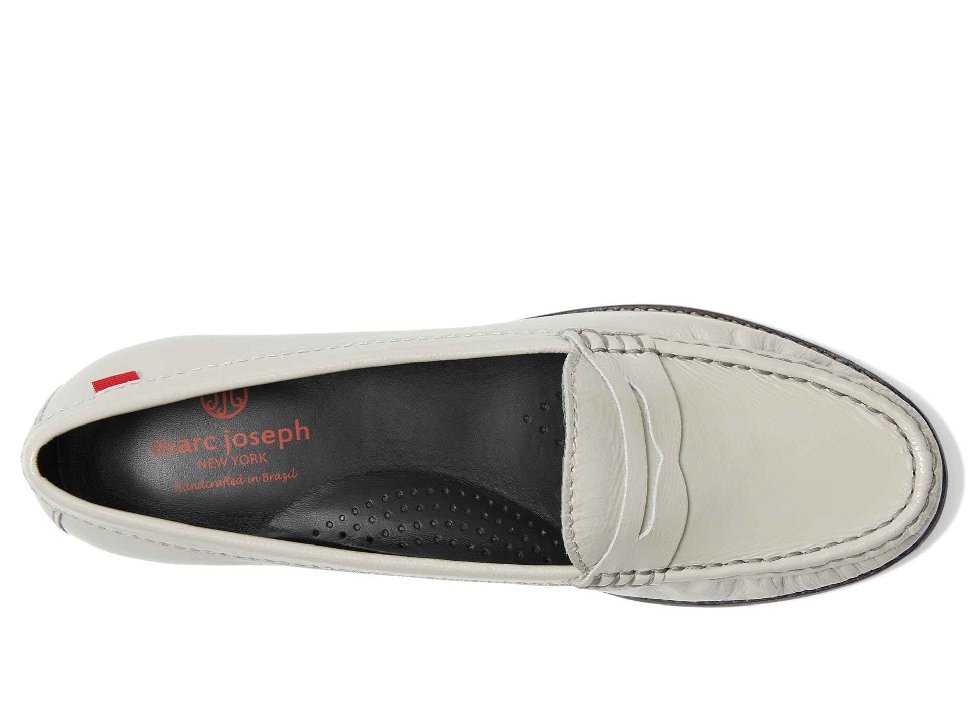 Marc Joseph New York East Village Shoes for Women - Calf Leather Upper - Gel Heel Insert - Rubber Outsole Off-White Svelte Patent 9.5 M