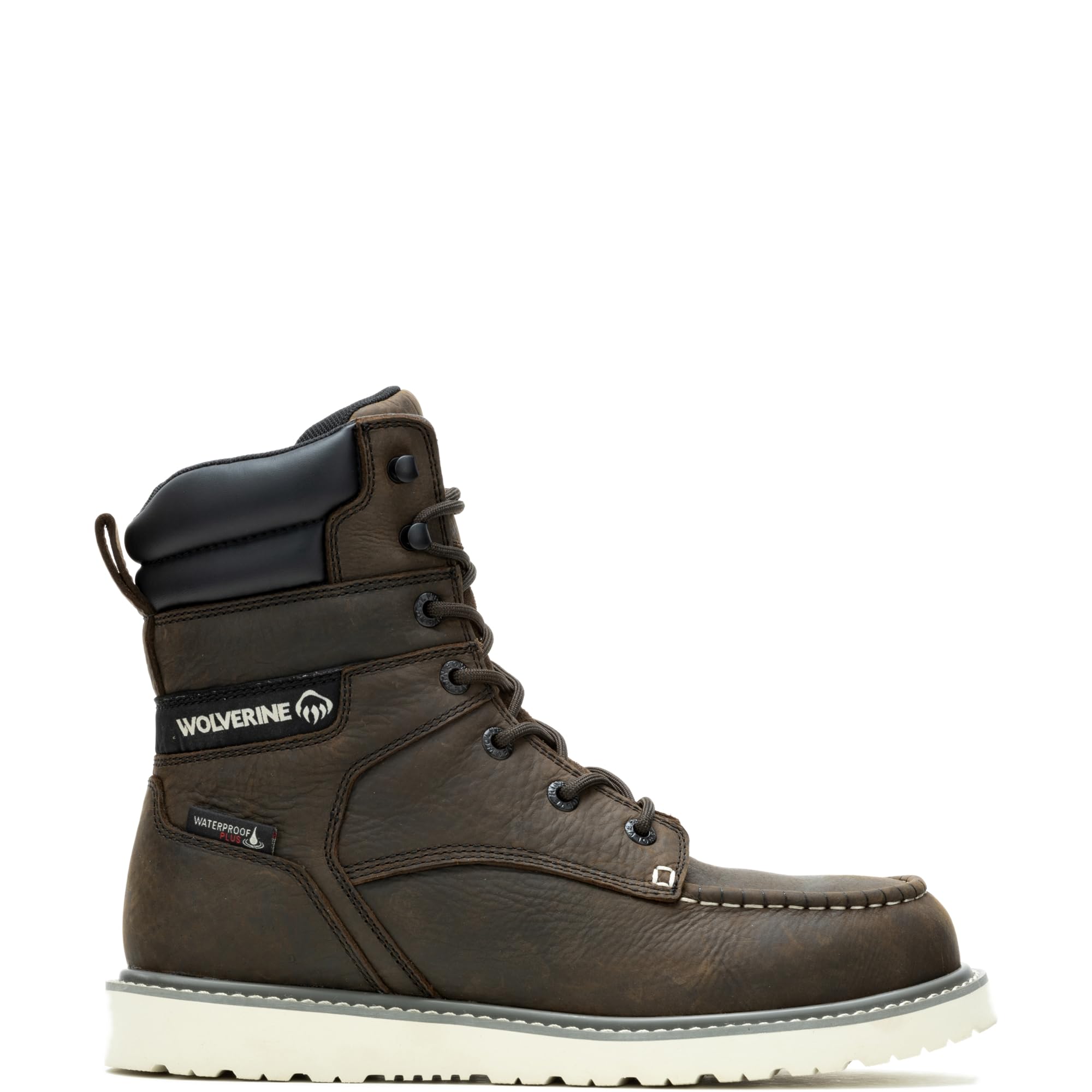 Bota de Construcción Wolverine para Hombre Trade Wedge Impermeable con Punta de Acero 8", Marrón Oscuro, 11 X-Wide