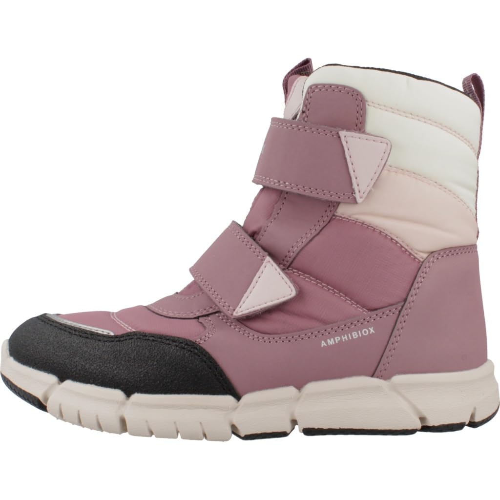 Geox Flexyper Bab7 para niña (niño pequeño/niño grande) Dark Rose 34 (US 3 Little Kid