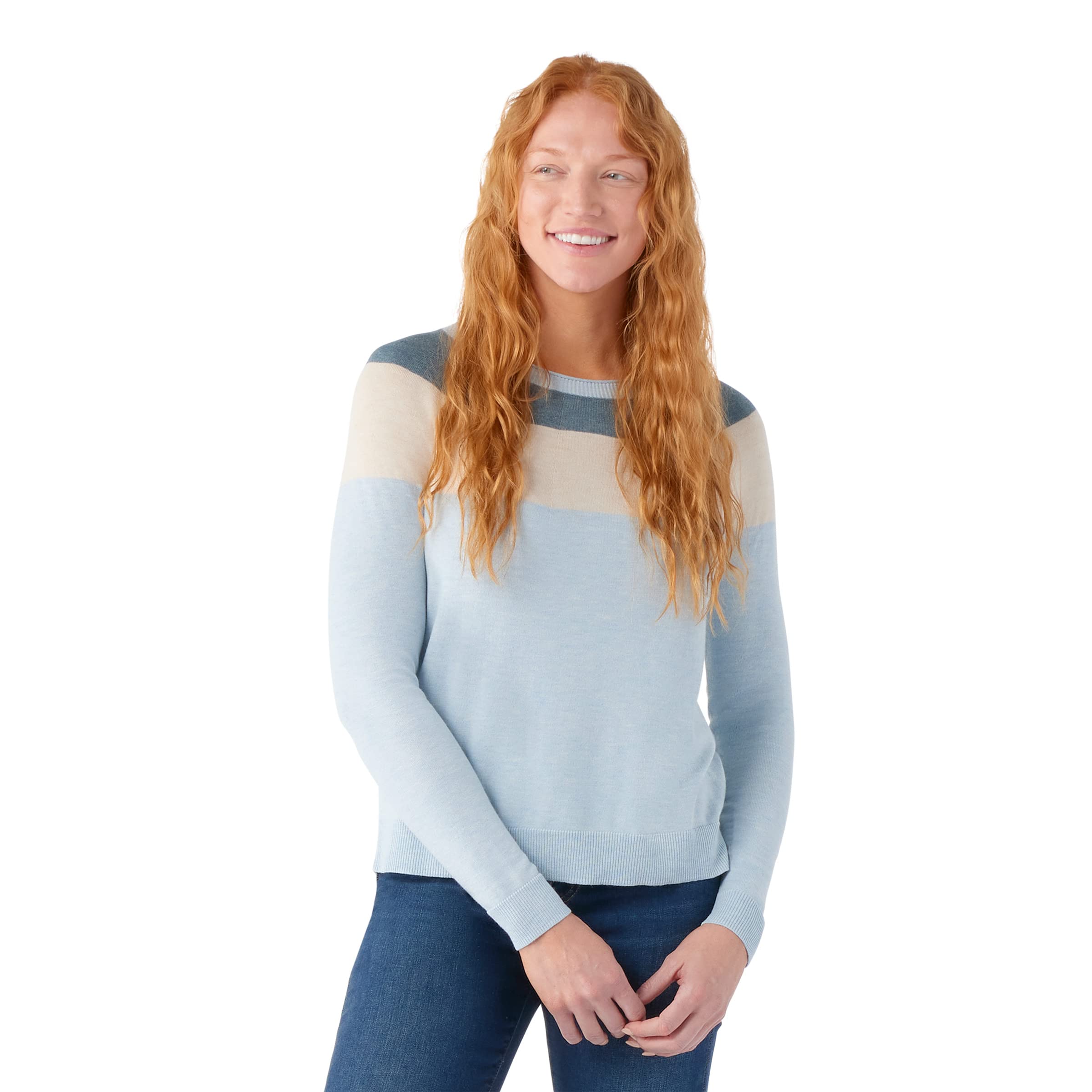 Suéter Smartwool Edgewood con bloques de color Winter Sky Heather SM