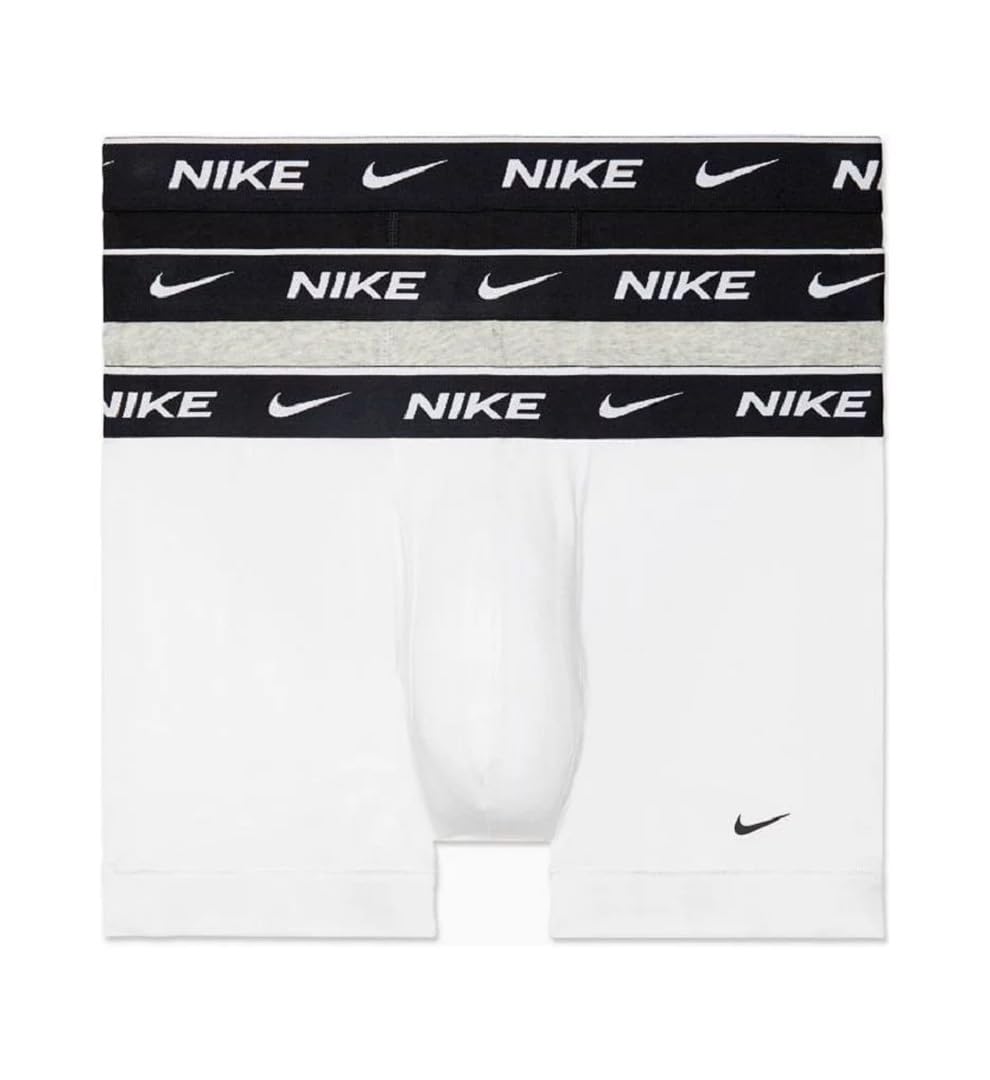 Boxer Nike Men's Dri-FIT Essential Cotton paquete de 3 Stretch 4" (US, Alpha, XX-Large, Regular, Regular, Negro/Azul/Estampado Distorsionado)