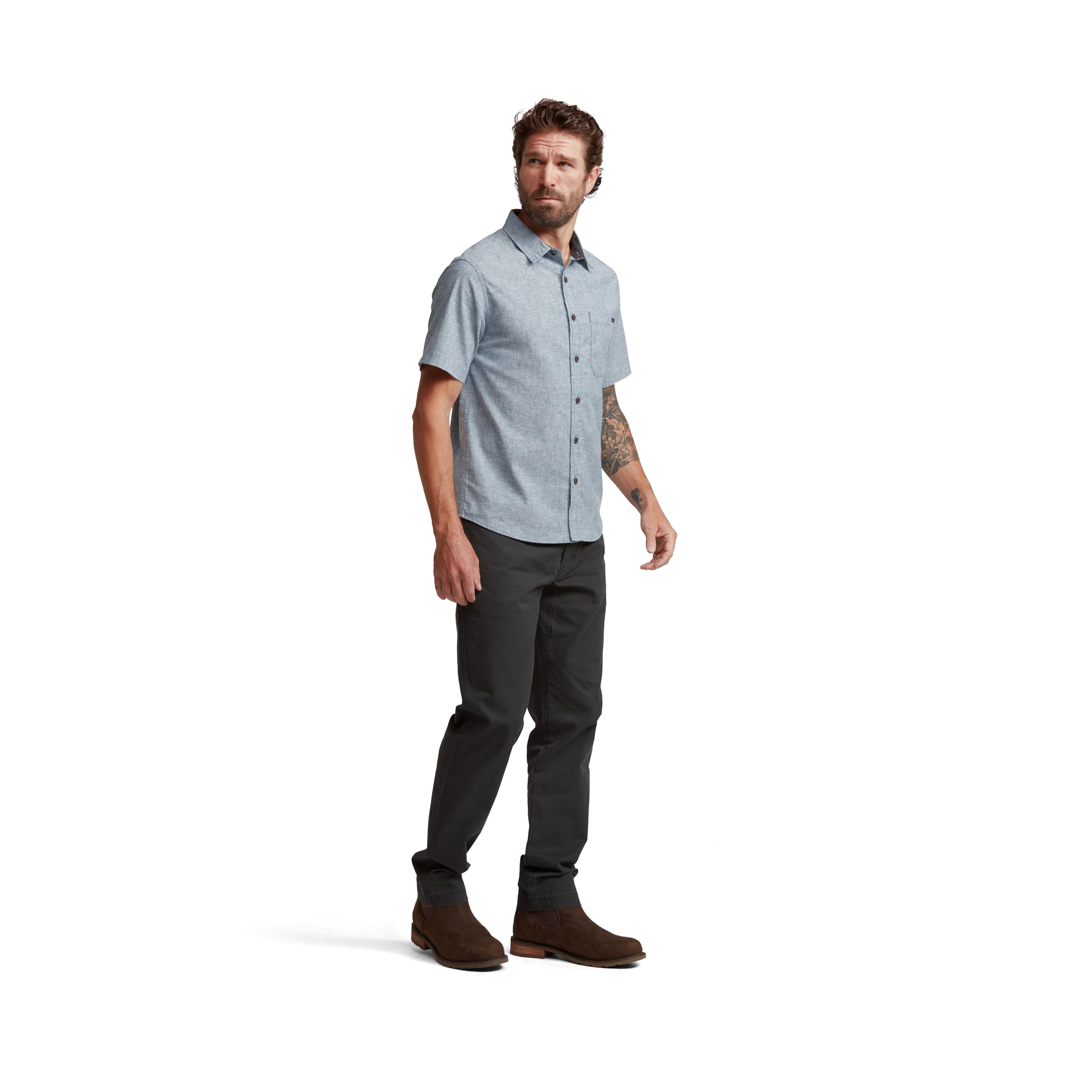 Camisa SITKA Gear de Hombre Everyday Ambary Manga Corta con Botones - Pacific Heather, XX-Large