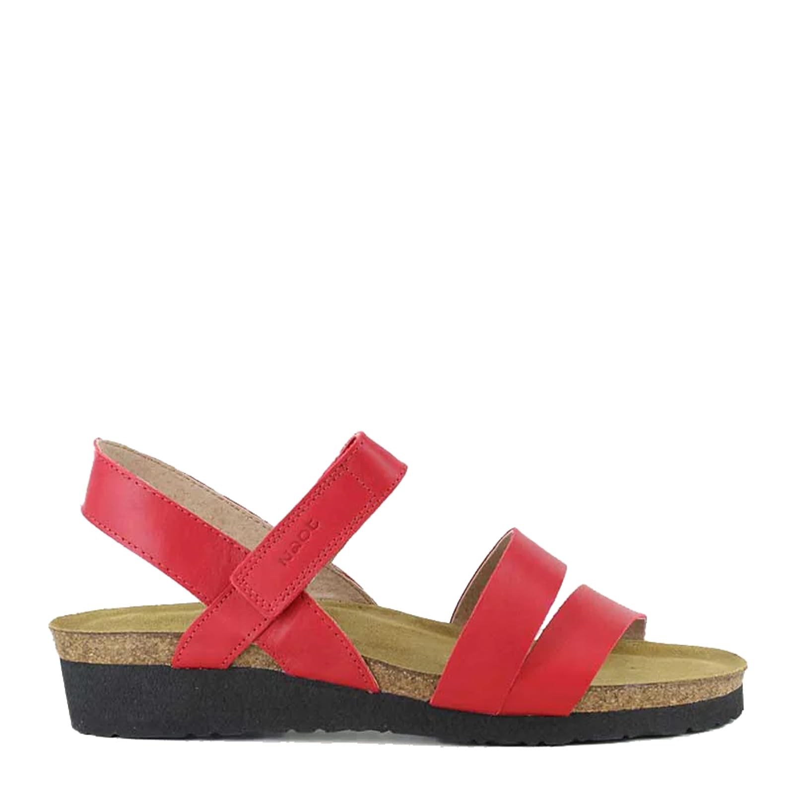 Sandalias para Mujer NAOT Kayla - Soporte de 3 Tiras con Correa Trasera, Plantilla Cork-Latex, Soporte de Arco - Cómodas para Caminar Todo el Día Cuero Kiss Red - 10