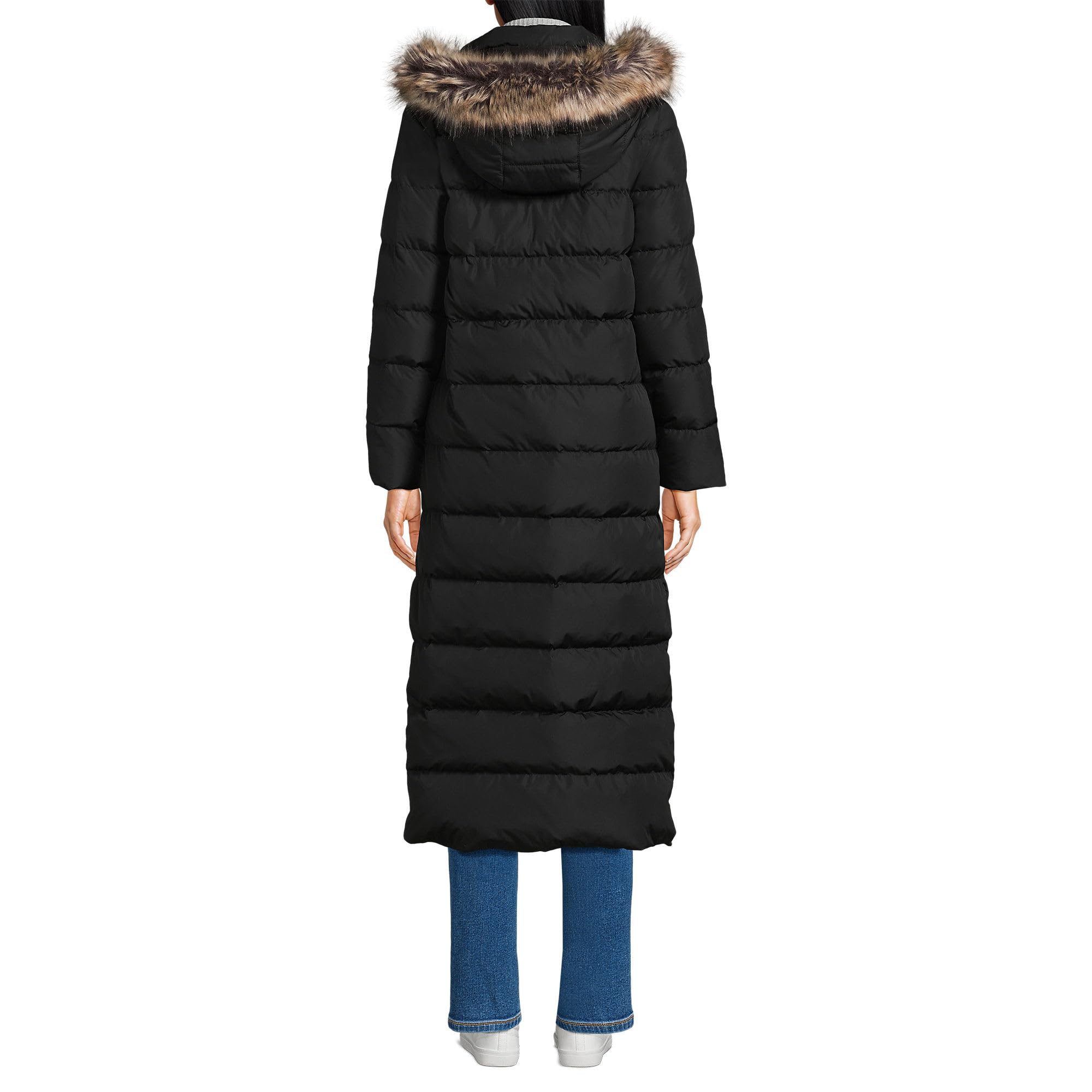 Lands' End - Abrigo largo para mujer, color negro, talla XL