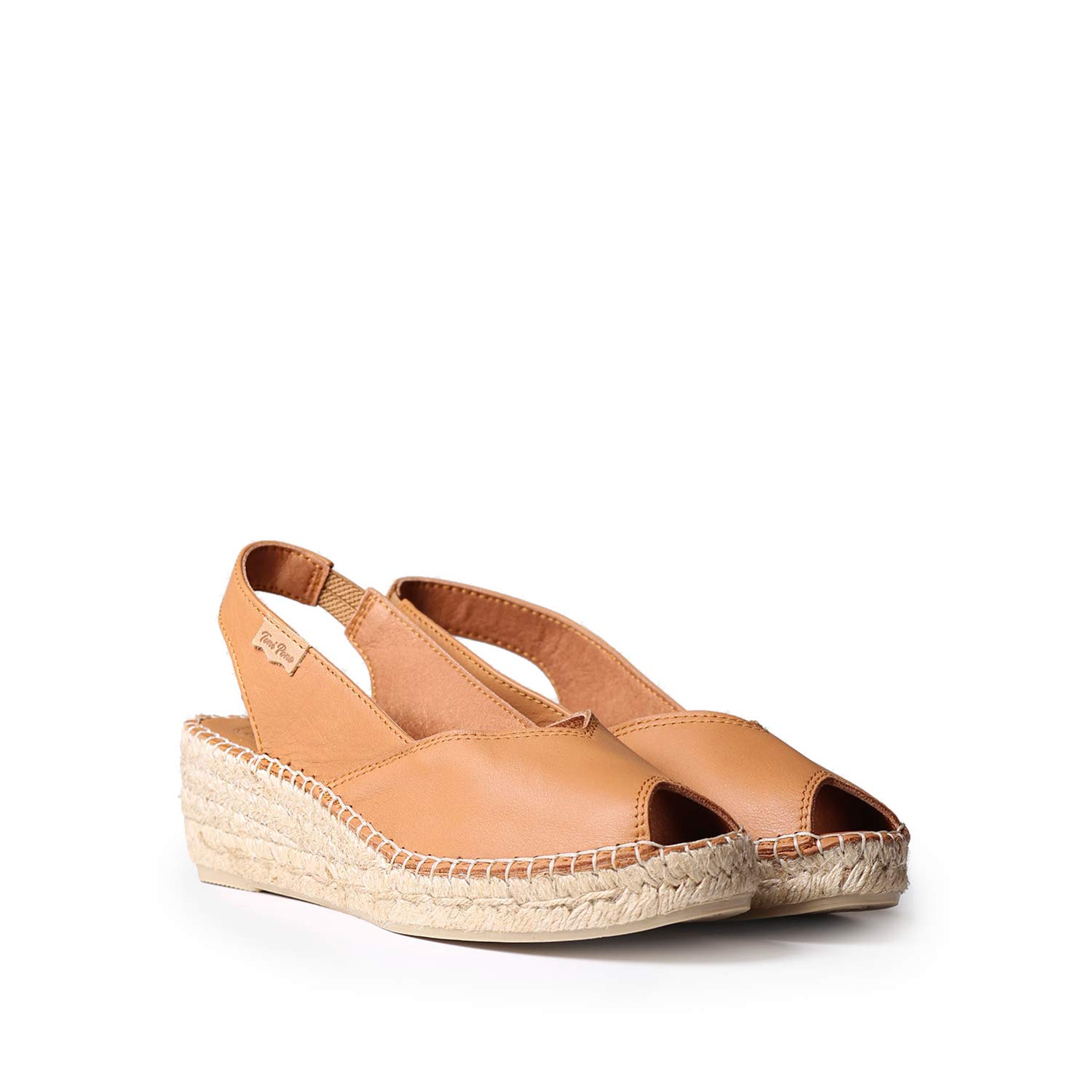 Sandalias para Mujer Toni Pons Bernia-P - Piel Sintética - Suela de Goma - Punta Abierta - Diseño sin Cordones Cuero Tostado EU 36 (US Women's 5.5-6) M