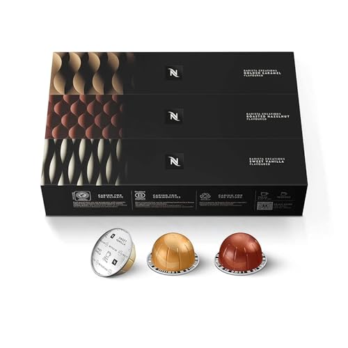 Nespresso Capsules Vertuo, paquete con sabor a barista, café tostado medio, 30 unidades