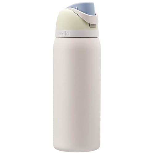 Owala FreeSip Botella de agua aislada de acero inoxidable con pajita para deportes, Trav