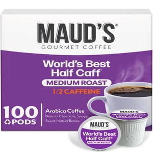 Cápsulas de café Maud's Half Caff, 100 unidades, café tostado medio en cápsulas individuales -