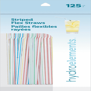 ¡Artículos 4U! 125 pajitas flexibles, rayas, colores surtidos