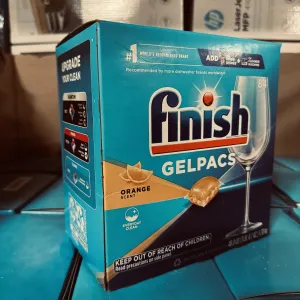 Detergente para lavavajillas Finish Gelpacs, aroma a naranja, 84 unidades