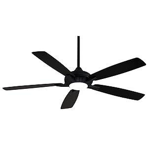 MINKA-AIRE Dyno XL Ventilador de techo de 60" con luz LED y control remoto, acabado carbón, F1001-C