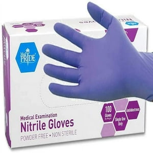 Guantes de examen de nitrilo sin polvo MedPride, extragrandes (paquete de 100)