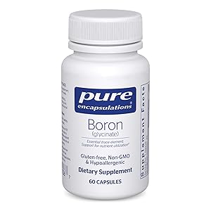Encapsulaciones Puras Boro (Glicinato) | Suplemento para el equilibrio hormonal, Bone Str
