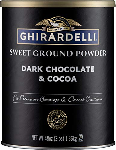 Ghirardelli Chocolate oscuro y cacao en polvo dulce molido, lata de 3 lb