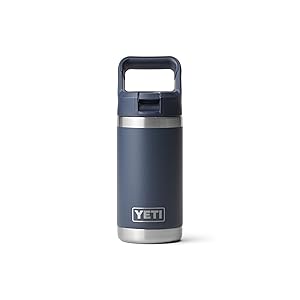 YETI Rambler Jr. Botella para niños de 12 oz, con tapa con pajita, azul marino