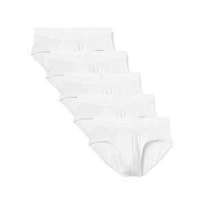 Amazon Essentials Calzoncillos modal súper suaves para hombre, paquete de 5, blanco, mediano