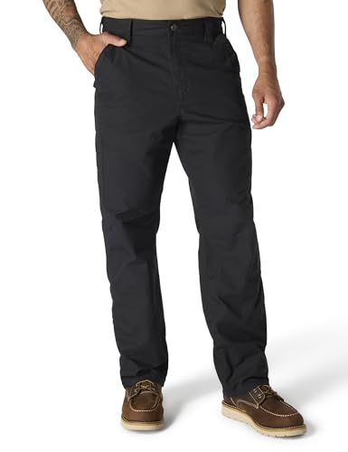 Carhartt Pantalón de trabajo utilitario de lona de ajuste holgado para hombre, negro, 34 W x 30 L