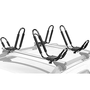 Leader Accessories Kayak Rack 2 Pair J Bar for Canoe Surf Board SUP On Roof Top