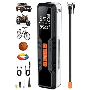 Compresor de aire portátil para inflar neumáticos, 10000mAh, bomba de aire rápida 4X para neumáticos de coche,