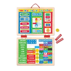 Melissa & Doug Mi primer calendario magnético diario, calendario de aula para niños