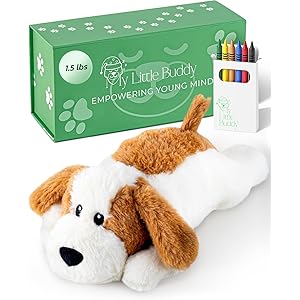 MY LITTLE BUDDY Cachorro de peluche con peso y calefacción: comodidad y seguridad acogedoras, Soo