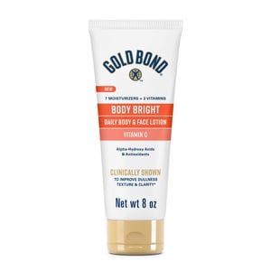 Gold Bond Body Loción facial y corporal brillante - 8 oz