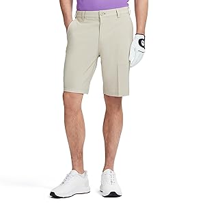 IZOD Pantalones cortos de golf elásticos Swingflex de 9,5" para hombre, R. Khaki, 40 US