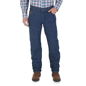 Wrangler Resistente al fuego, ligero, ajuste regular, denim oscuro 29 30
