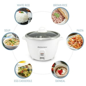 Elite Gourmet ERC-2010 Electric Rice Cooker with Stainless Steel Inner Pot Makes