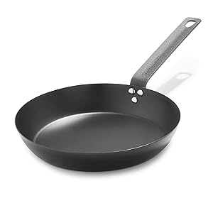 Sartén de acero al carbono presazonada Merten & Storck de 10", uso en Inducti