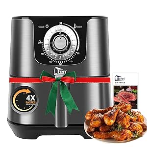 Freidora de aire Uten de 5,8 cuartos, cocina sin aceite con horno caliente de 1700 W, cesta para freír antiadherente, Ma